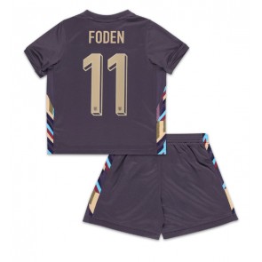 England Phil Foden #11 Udebanesæt Børn EM 2024 Kort ærmer (+ korte bukser)